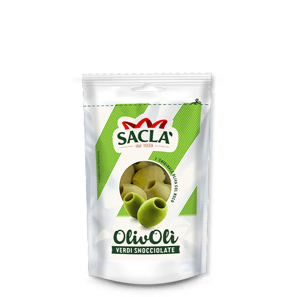Olives vertes dénoyautées en saumure (185g)